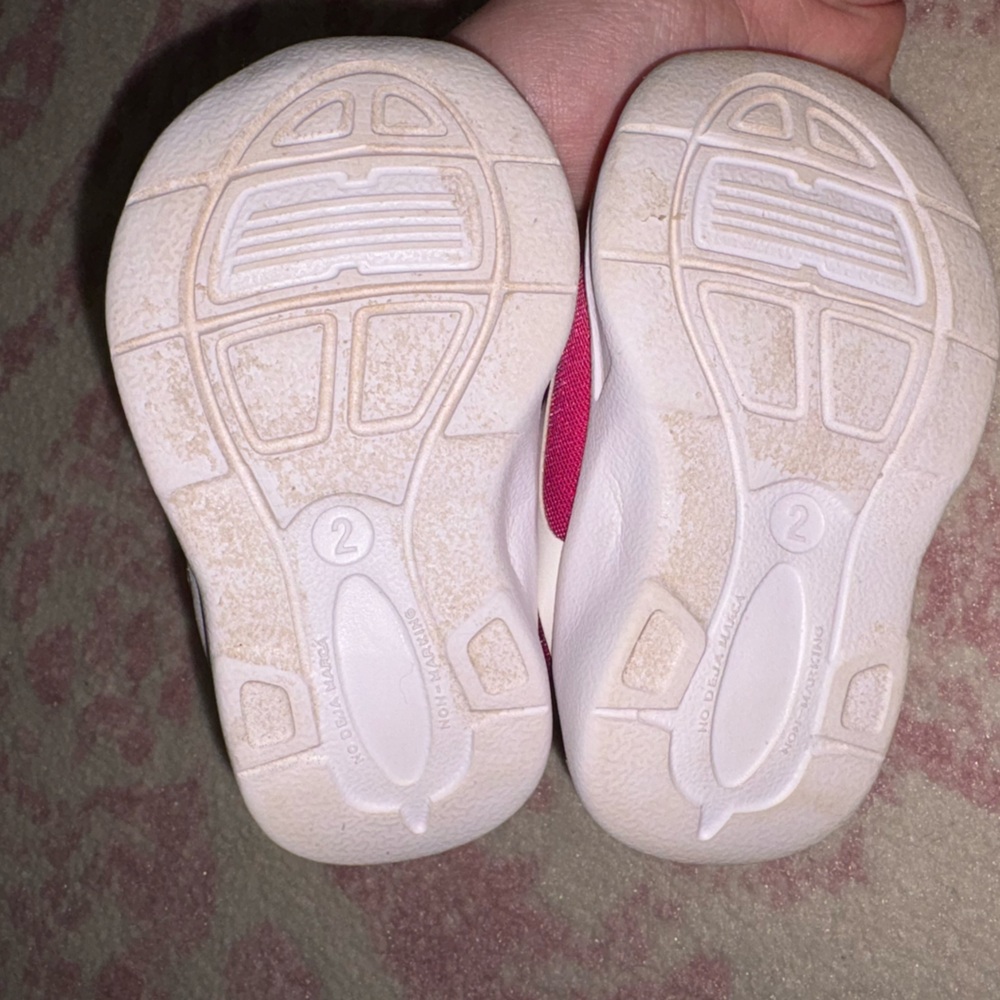 Wonder Nation Pink, Purple, & White Athletic Mesh Sneakers Baby Girl Size 2 - Picture 7 of 7
